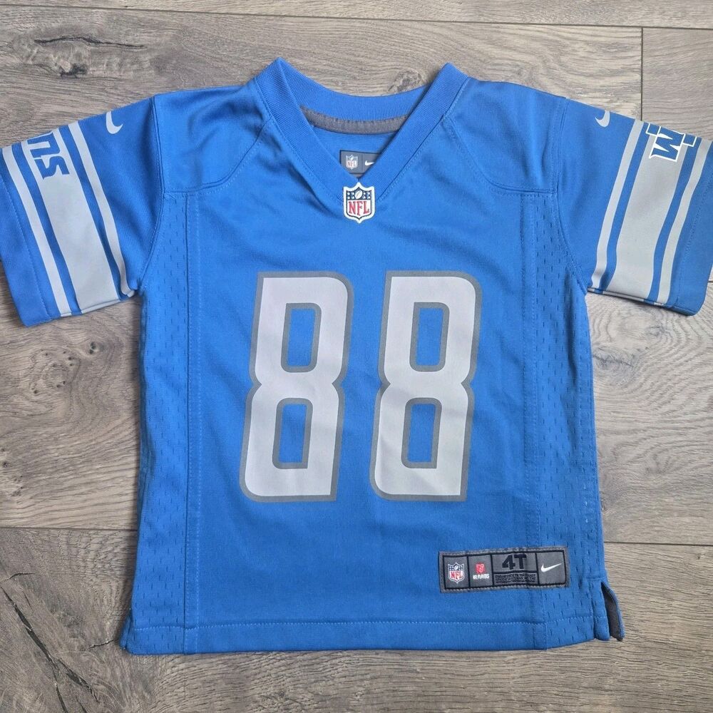 Nike Detroit Lions Hockenson 88 Jersey Toddler 4T Football Honolulu Blue Mesh